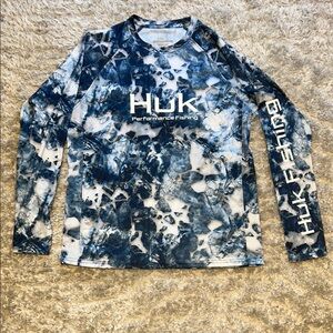 Huk Blue and White Performance Shirt